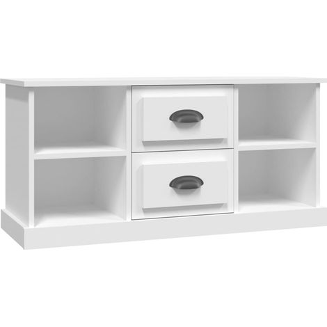 Mobile TV multimediale scaffale per televisione televisore buffet sala da pranzo soggiorno camera da letto 99,5 x 35,5 x 48 cm pannelli compositi bianco 020026372