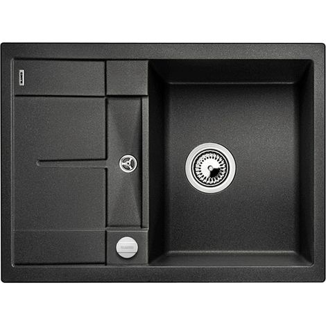 BLANCO METRA 45 S Compact – Lavello rettangolare in granito per basi di lavello con larghezza di 45 cm – SILGRANIT – Piccolo Gocciolatoio – Grigio – 519572 (1/4)