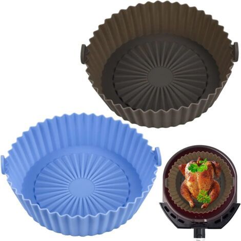 2 pièces Panier en Silicone Accessoires de Friteuse, Panier en Silicone Réutilisable 16x14cm pour Airfryer,Micro-Ondes, Le Moule à Gâteau, Le Cuiseur Vapeur, etc… (1/5)