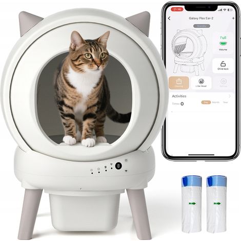Selbstreinigende automatische Katzentoilette mit WLAN-Anbindung an die KOSTOR NEKO App