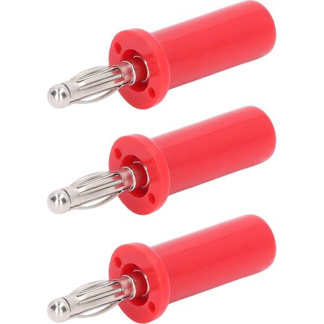 Connecteurs banane 4mm rouges x10, fiches laiton ABS à souder pour haut-parleurs, instruments électroniques, lot de 10 prises dorées. (1/5)