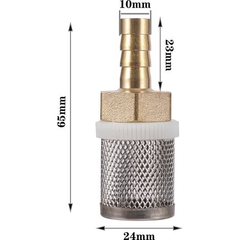 Filtre en maille d'acier inoxydable (10 mm) pour pompe d'irrigation de jardin, protection pour tuyau d'arrosage, filtre en laiton pour le nettoyage de l'eau (1/5)