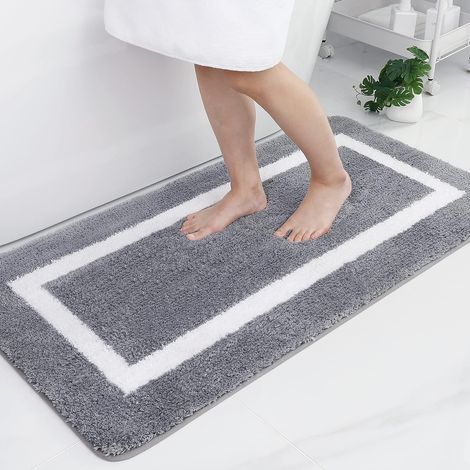 1 Tapis de bain, microfibre douce, absorbant poils longs, antidérapant TPR, salle de bain cuisine (1/5)
