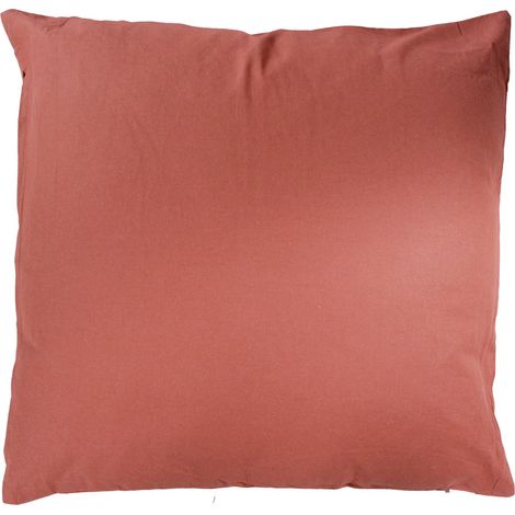 Coussin déhoussable 60x60 cm LOLA 100% coton coloris TERRE CUITE