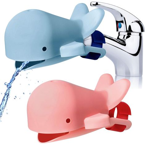 Pieces Whale Faucet Extender Bath Spout Cover Sink Handle Extender Bathtub Spout Cover Fun Hand-Washing Solution Cartoon Sink Water Spout Extender for Child, Baby, Kids, Bathroom Safety Device (1/5)