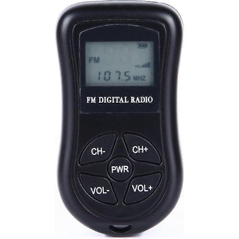 Mini radio FM stéréo portable avec récepteur DSP numérique, écran LCD et dragonne. Fréquence de réception : 60-108 MHz. (1/5)
