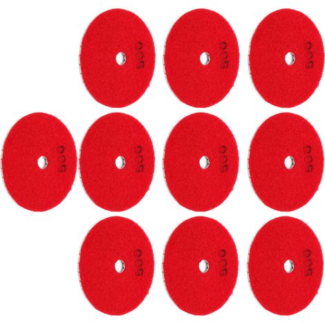 Lot de 10 disques de ponçage diamantés de 7,6 cm (3 pouces) pour le polissage du marbre, du béton et de la pierre (grain 500). (1/5)