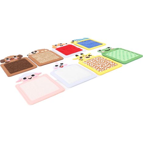tapis sensoriels, tapis d'activités sensorielles, panneau mural tactile, dalles de sol texturées assorties, jouet interactif pour enfants (1/5)