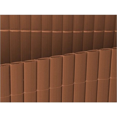 IBEROGARDEN CAÑIZO DE PVC  CHOCOLATE DOBLE CARA 1600  GRAMOS  1 ,5 X 3 METROS  Valla de decoración exterior para jardín y terraza