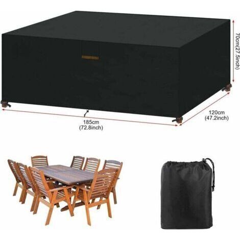 Forehill – Housse de protection imperméable pour salon de jardin – Dimensions 185 x 120 x 70 cm – Tissu Oxford résistant aux UV – Installation facile avec sangles (1/3)