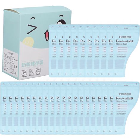 30 Sachets de Conservation Alimentaire pour Bébé, Légers et Portables, avec Fermeture Hermétique Solide - Idéal pour Lait en Poudre et Nourriture (1/5)