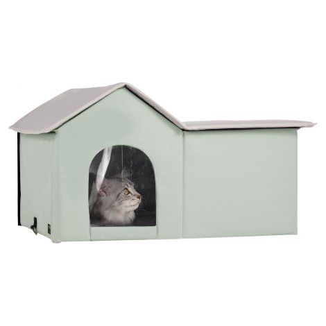 Maison Chat Chauffante Niche Chat Extérieur avec Coussin (1/5)
