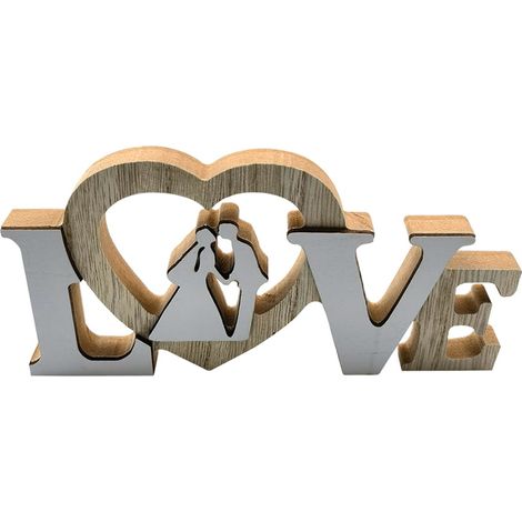 Signe En Bois - Décoration Table Mariage Lettre Amour - Ornements Rustiques Pour Intérieur Jardin Bureau - 1 Pièce (1/5)