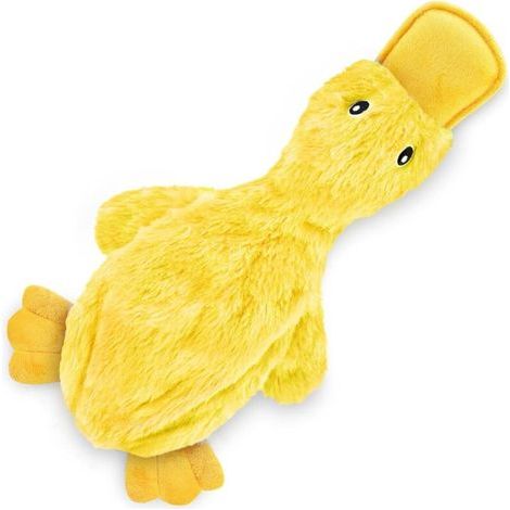 Best Pet Supplies Jouet plissé pour chien pour petites, moyennes et grandes races, adorable canard sans peluche avec un couinement doux, amusant pour les chiots d'intérieur et les chiots seniors, pelu (1/4)