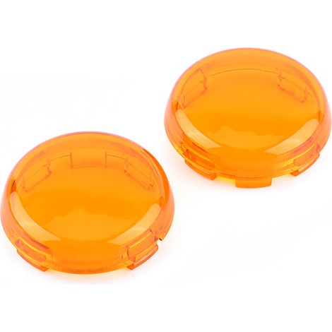 Deux caches de clignotants jaunes pour motos Dyna Softail Sportster 1986-2015 (1/5)