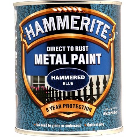 Hammerite 5092938 Direct to Rust Hammered Finish Metal Paint Blue 750ml HMMHFB750