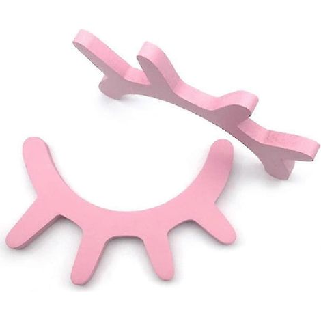 Un par de pegatinas de pared con forma de pestañas, de madera, para decoración navideña de habitaciones infantiles o tiendas de ropa para niños (rosa). (1/3)