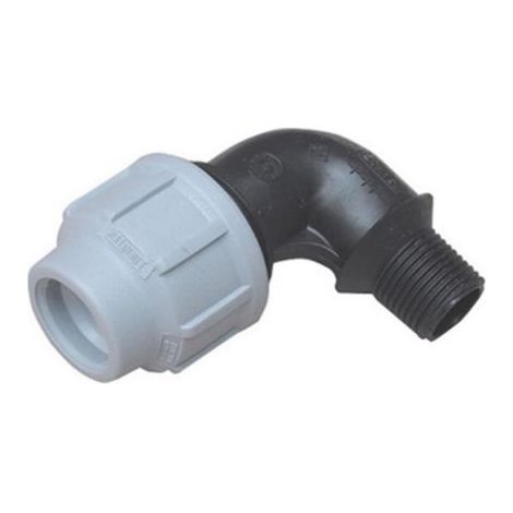 RACCORDO GOMITO COMPRESSIONE TUBO POLIETILENE MASCHIO IRRIGAZIONE GIARDINO 20x1/2 M