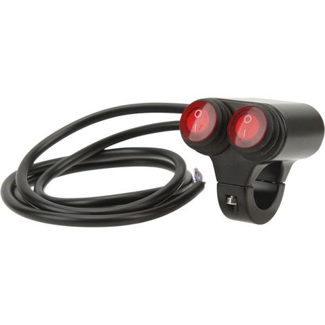 Guidon de moto étanche à double commande, interrupteur marche/arrêt pour phare/projecteur en alliage d'aluminium avec témoin lumineux. (1/5)