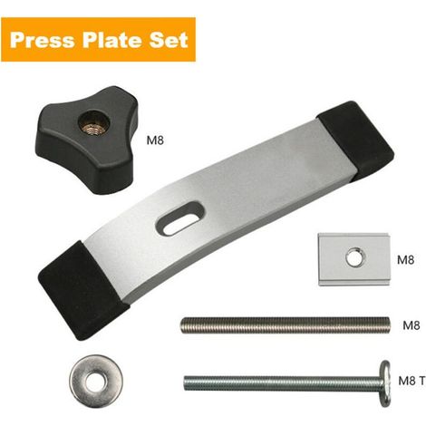 Kit d'Accessoires pour Rainure en T : Presses, Coulisseaux et Vis en T – Pour Établi Modulaire et Guid(Corps de presse, Argent) (1/5)