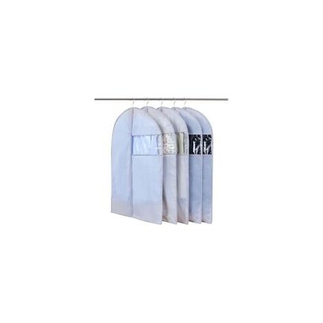 5er-Pack Hängekleidersäcke mit Sichtfenster, staubdicht, wasserdicht, mottenfest und feuchtigkeitsbeständig, 60 x 100 cm, Grau - Crezuo (1/4)