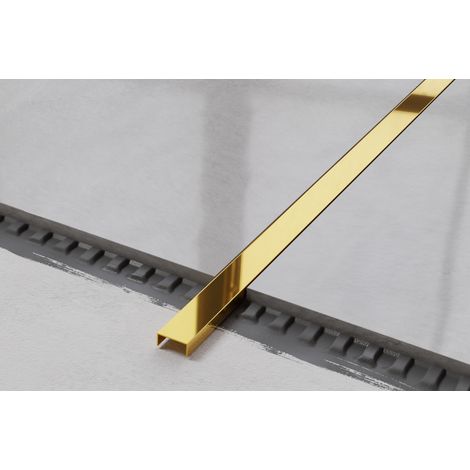 Ilcom profilo rettificato in acciaio inossidabile ad U  20mm x 2700mm x 9mm - Oro lucido (1/3)