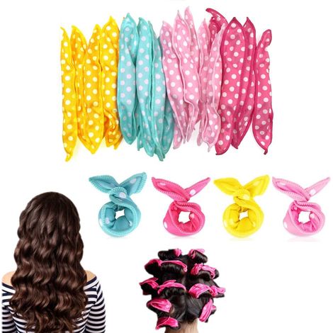 Bigoudi En Éponge - Bigoudi Sans Chaleur - Éponge Souple Lavable Pour Boucles Naturelles Pendant Le Sommeil Ou La Journée - 24 Pièces (1/5)