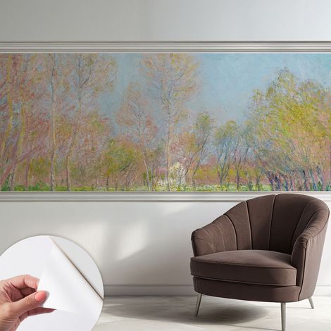 Selbstklebend Tapete modern - Wanddeko für Küche - Klebefolie Wand - luxus Look Frühlingspark 250x104 cm (1/5)