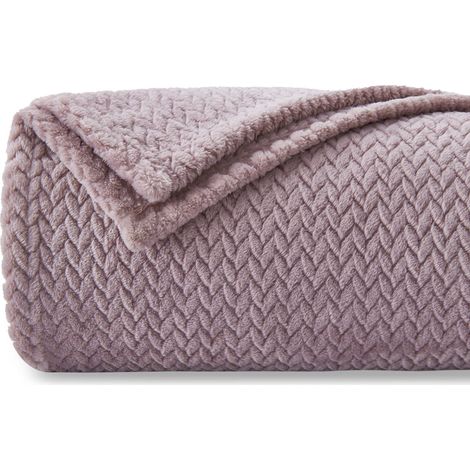 Coperta in flanella 200 x 260 cm, copriletto per divano, coperta in lana ultra morbida e soffice, calda e confortevole, copriletto - alta qualità - bianco (1/4)