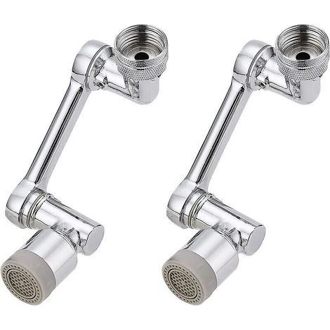 Rallonge de robinet rotative à 1080°, rallonge de pare-éclaboussures universelle pour cuisine et salle de bain, rallonge de robinet à double position, chromée. (1/5)
