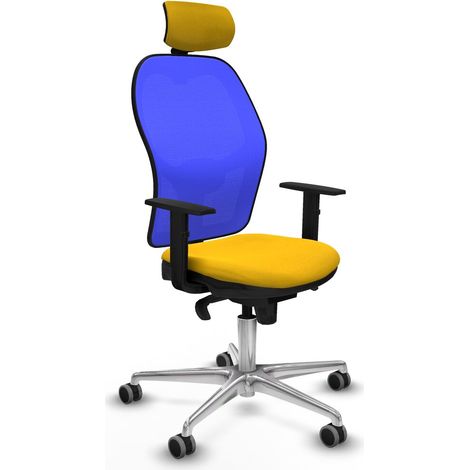 Sedia Ufficio con Poggiatesta Piqueras y Crespo 1D086G2 Giallo (1/5)