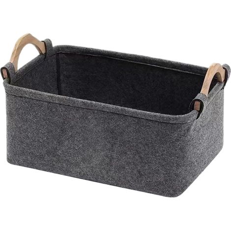 Panier pour jouets pour chiens en feutrine, mignon et pliable, avec poignée en bois Organisateur de rangement pour chiens (1/5)