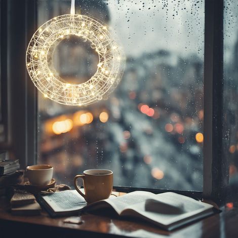 Relaxdays LED Lichtkranz, Fensterdeko innen, zum Aufhängen, Ø 25 cm, ganzjährig, Lichterkreis, batteriebetrieben, silber