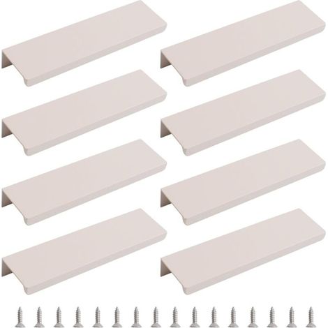 8er-Pack versteckte Schubladengriffe im modernen Stil – rechtwinklige, unsichtbare Schubladengriffe aus Aluminiumlegierung für Schrankbeschläge, 120 mm (4,7 Zoll), Kaschmirgrau