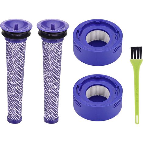 Filtre pour Dyson V8 V7 Cyclone, Kit de Remplacement Post-Moteur Filtre & Pré Filtre avec Brosse de Nettoyage, Accessoire d'Aspirateur  DY-96566101, DY-96747801 (1/5)