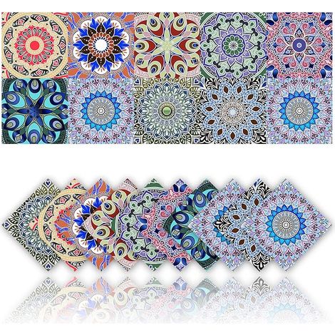 20 Pieces Waterproof PVC Self Adhesive Wall Decoration Bathroom Kitchen Wall Mosaic Style Stickers Home Decoration 15 x 15 cm (1/5)