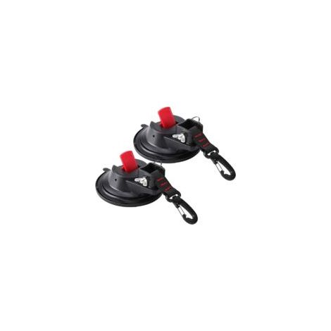 Set mit 2 starken Saugnapf-Autoankern mit Befestigungshaken für Auto-Seitenmarkisen, Boote, Camping, Planen, Zelte, Gepäck, Abdeckungen - Crezuo