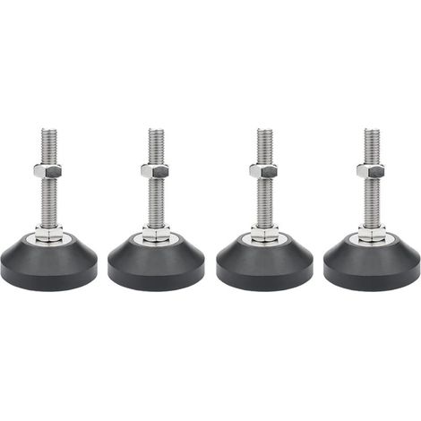 Pieds de nivellement pour Meubles, 4 pcs M10 Pieds de réglage de la Hauteur pour Tables, chaises, canapés, établis, commodes, bancs, armoires(D40×M10×50) (1/5)