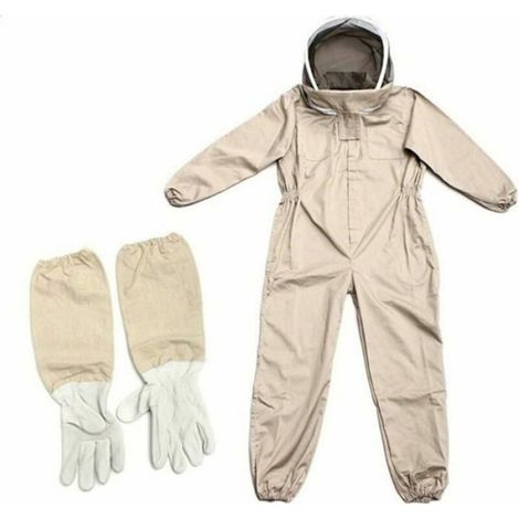 Tenue d'apiculture professionnelle XL comprenant vêtements d'apiculteur avec voile autoportant et gants longs.- Odipie
