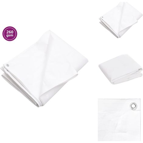 Bâche 260 g/m² 4x5 m Blanc PEHD - Bâche Imperméable - Bâche De Protection - Bâche Plastique - Bâche Jardin - Bâche Multifonction (1/5)