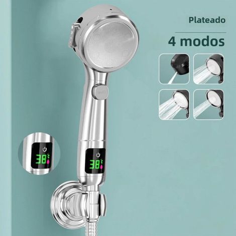 Pommeau de douche portable haute pression avec LED et contrôle numérique de la température, économie d'eau sous pression (1/4)