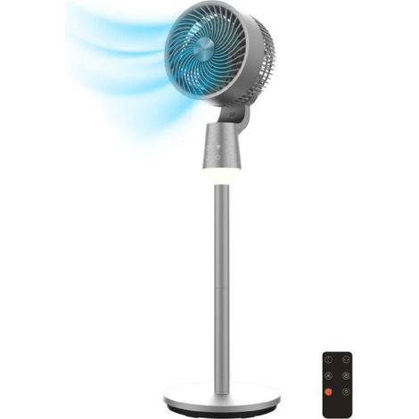 Cecotec Ventilador de Pie Circulador de Aire Con Luz LED 1500 Cyclone Chantal. 50W, 8 Velocidades