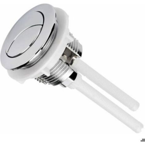 Bouton Double Chasse - Plastique Argent - Compatible Réservoir WC Trou 38 mm - Longueur 114 mm - 1 Pièce (1/5)