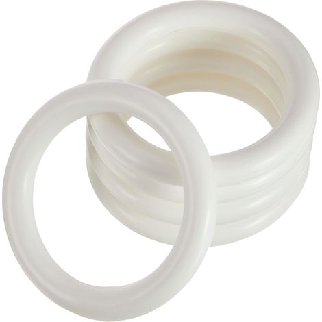 Anneaux rideaux en plastique blanc – Accessoires pour tringles à rideaux – Installation facile et rapide – Design élégant et intemporel – Ateliers 28