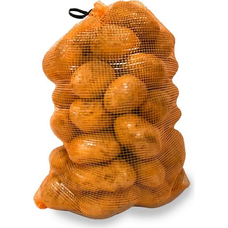 Sacchetto a rete con maniglia 600x400mm tipo Raschel per verdure 20Kg arancione (1/4)