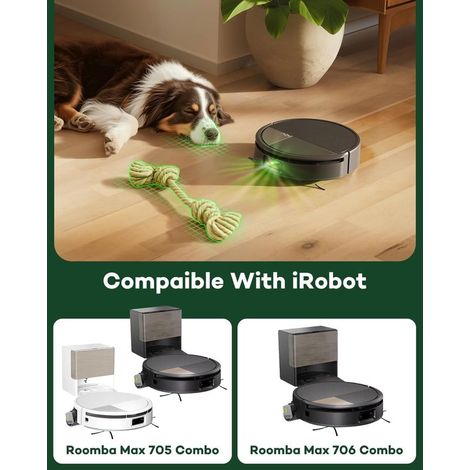 Set di 2 panni a rullo in microfibra lavabili 705, ricambio compatibile con gli aspirapolvere robot iRobot Roomba Max 705 Combo / 706 Combo. (1/5)