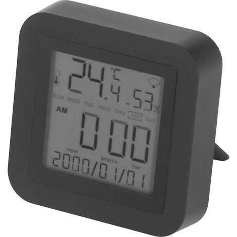 Intelligentes WLAN-Thermometer-Hygrometer mit Temperatur- und Feuchtigkeitssensor, LCD-Bildschirm, Fernbedienung und 5-V-Digitalanzeige (1/5)