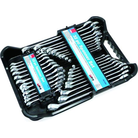 Hilka 16213203 Set chiavi combinate AF/metriche, set da 32 pezzi