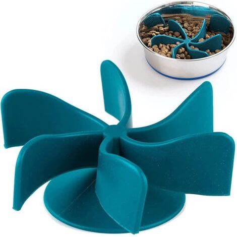 Gamelle Anti Glouton, Inserts Bol Anti Glutton pour Chien, Insert De Mangeoire Lente en Spirale, Accessoire De Gamelle pour Chien, Gamelle À Alimentation Lente pour Chien et Chat Bleu 12.512.57cm (1/5)