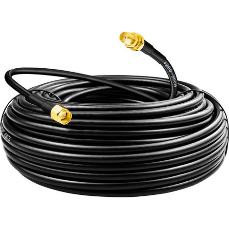 15M Câble SMA Mâle vers SMA Femelle Câble Coaxial WiFi Extension Faible Perte pour Routeur WiFi, Antenne 3G 4G 5G LTE - 50 Ohms Haute Flexibilité (1/5)